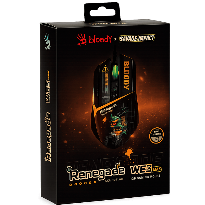 Мышь игровая проводная Bloody W63MAX Renegade Midnight Gaming / Black